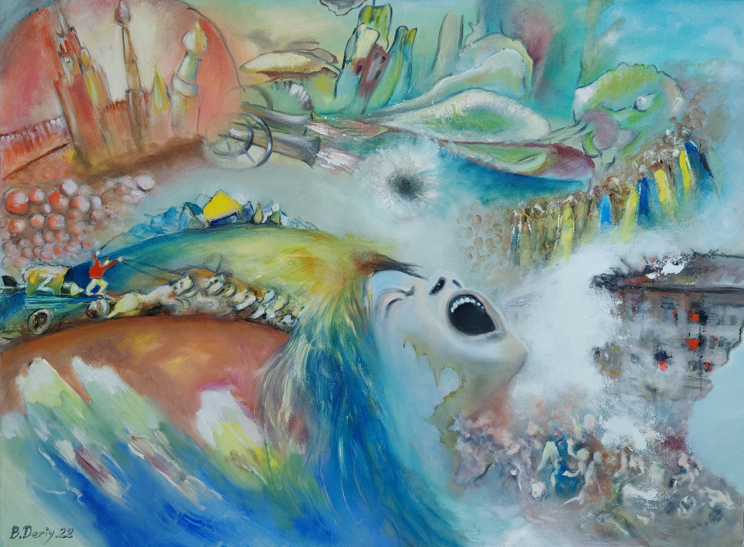 Oil painting "Composition #2022 A la Kandinsky"