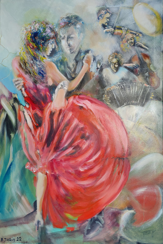 Oil painting "TANGO ON FLORIDA AVE IN ARGENTINA"