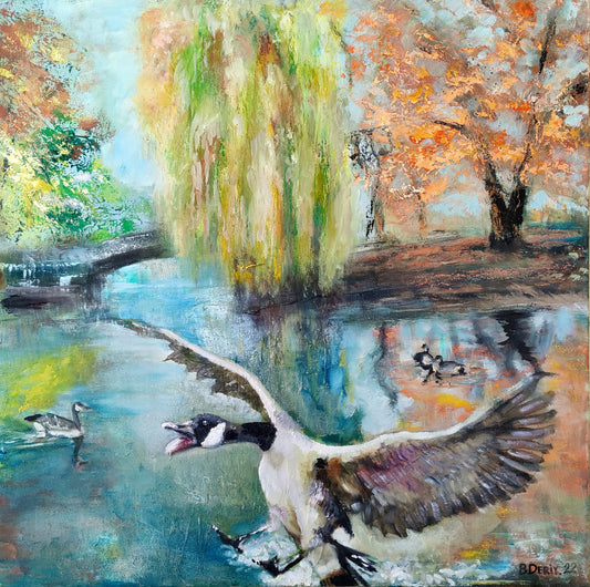 Oil painting "TIME TO FLY AWAY"
